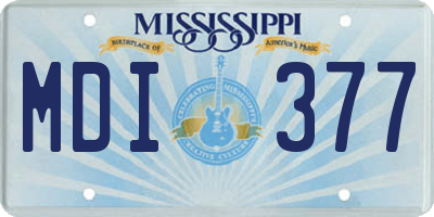 MS license plate MDI377