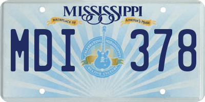 MS license plate MDI378