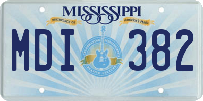 MS license plate MDI382