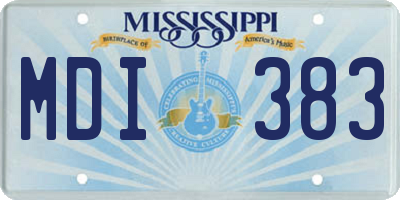 MS license plate MDI383