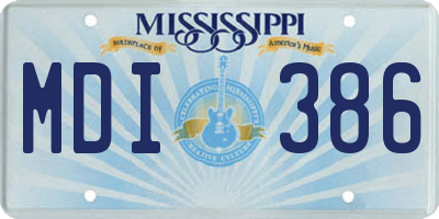 MS license plate MDI386