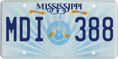 MS license plate MDI388