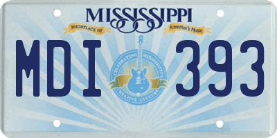 MS license plate MDI393