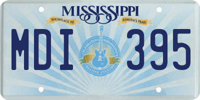 MS license plate MDI395