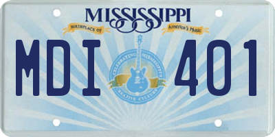MS license plate MDI401