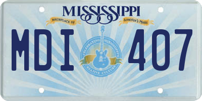 MS license plate MDI407