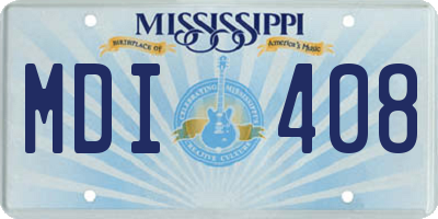MS license plate MDI408