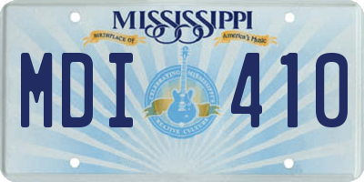 MS license plate MDI410