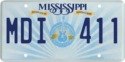 MS license plate MDI411