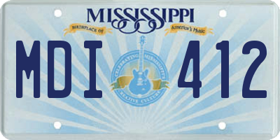 MS license plate MDI412