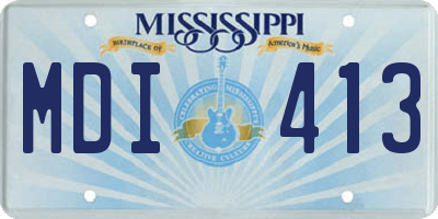 MS license plate MDI413