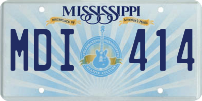 MS license plate MDI414