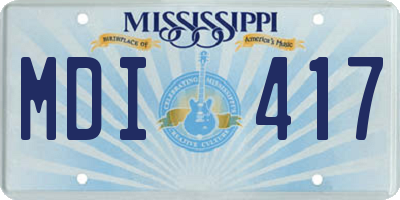 MS license plate MDI417