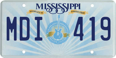 MS license plate MDI419