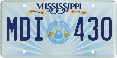 MS license plate MDI430