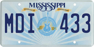 MS license plate MDI433