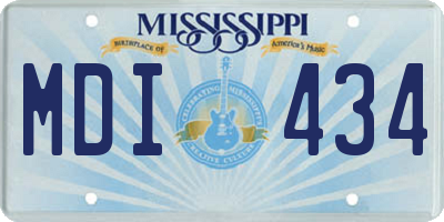 MS license plate MDI434