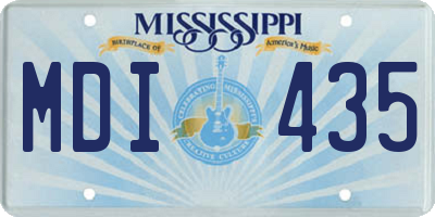 MS license plate MDI435
