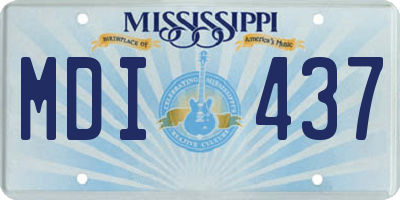 MS license plate MDI437
