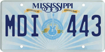 MS license plate MDI443