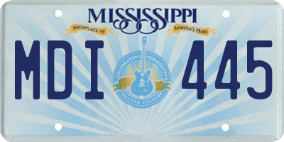 MS license plate MDI445