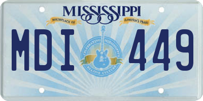 MS license plate MDI449