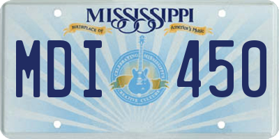 MS license plate MDI450