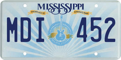 MS license plate MDI452