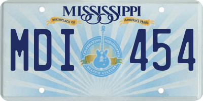 MS license plate MDI454