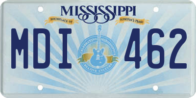 MS license plate MDI462
