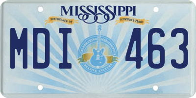 MS license plate MDI463