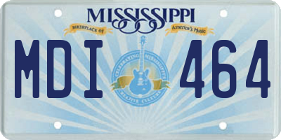 MS license plate MDI464