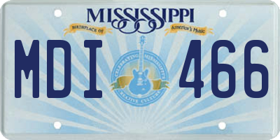 MS license plate MDI466