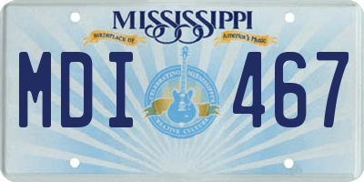 MS license plate MDI467