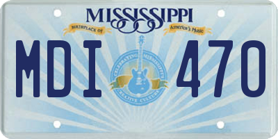 MS license plate MDI470