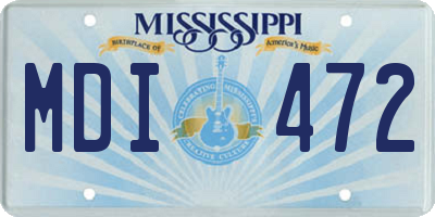 MS license plate MDI472