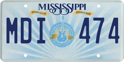 MS license plate MDI474