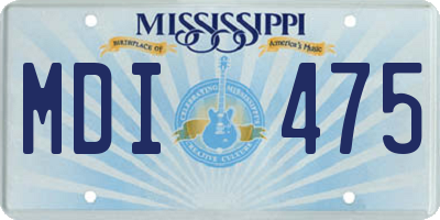 MS license plate MDI475