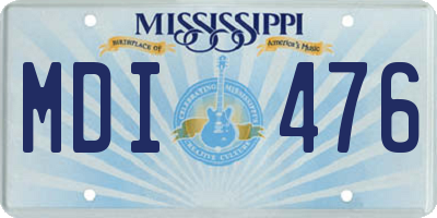 MS license plate MDI476