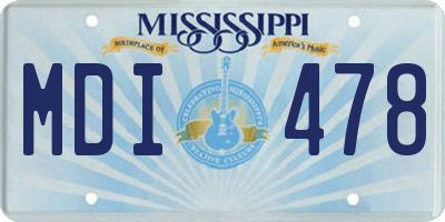 MS license plate MDI478