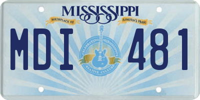 MS license plate MDI481