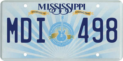 MS license plate MDI498