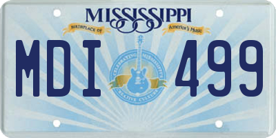 MS license plate MDI499