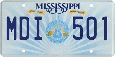 MS license plate MDI501