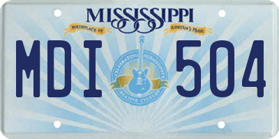MS license plate MDI504
