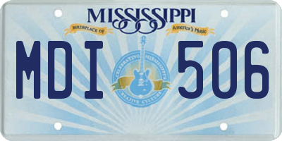 MS license plate MDI506
