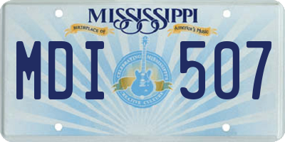 MS license plate MDI507