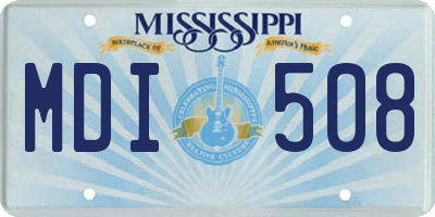 MS license plate MDI508