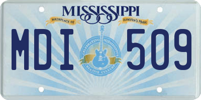 MS license plate MDI509