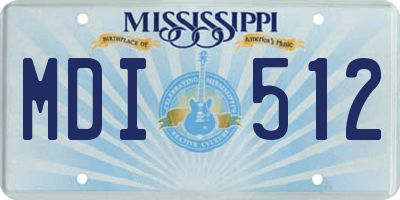 MS license plate MDI512